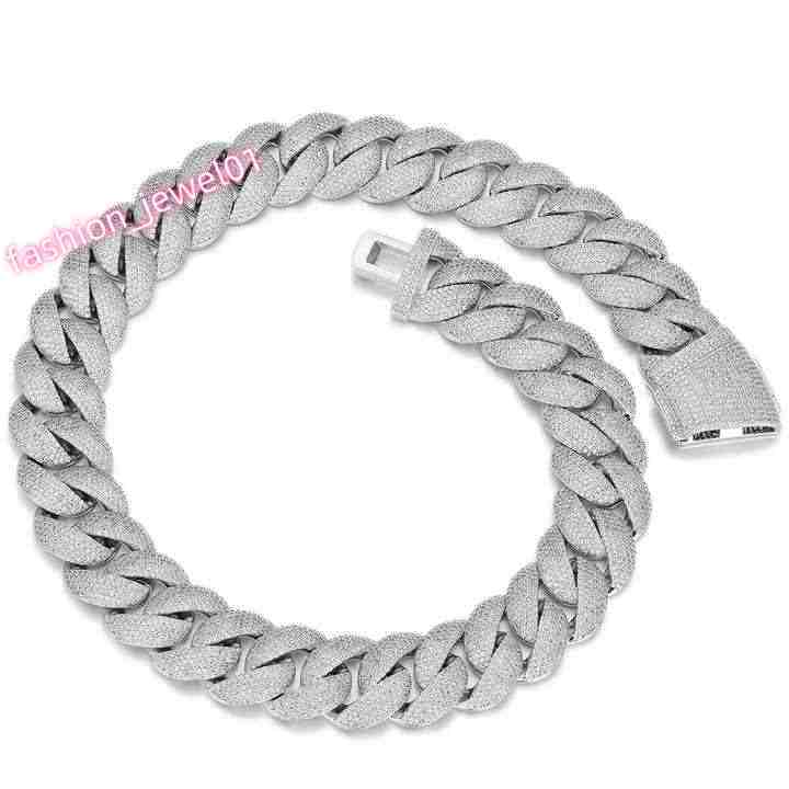 VOAINO Custom 14K 18k Gold 21mm 6 Rows Hip Hop Iced Out Diamond Necklace Cuban Link Chain for Men Women