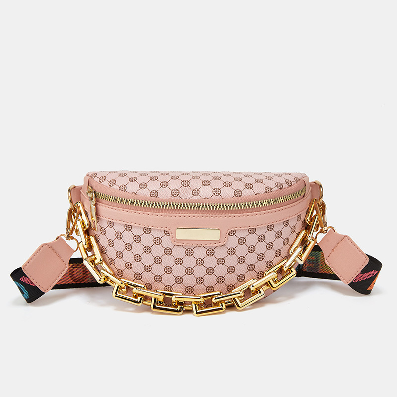 Leopard Print Womens Waist Bag Fashion Chain Fanny Pack Mobile Wallet High Quality Shoulder Cross Body Bag Womens Simple Chest Bag 250206