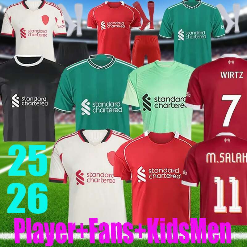 2025 2026 NEW LFC soccer jerseys LSAK R-ARNOL ALLISTER ALEXANDE D LUIS DIAZ GAKPO DARWIN Salah jersey fans player football shirt Mens Kids Kit sock Full sets 2025 2026