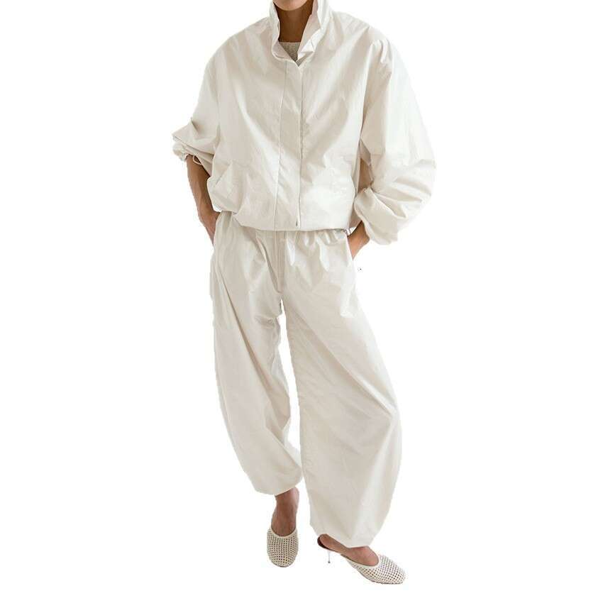 Autumn Winter New Sports Style Trench Coat Lantern Pants Set For Women With Design Sense And Elegant Outdoor Casual B5