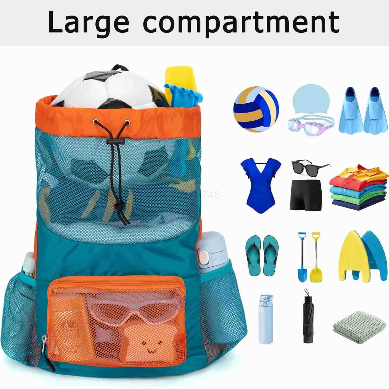 Bag for Kids Drawstring Backpack for Boys Lightweight Mesh Beach Backpack Swimming Pool Sports Gym String Bag GreenZ250906
