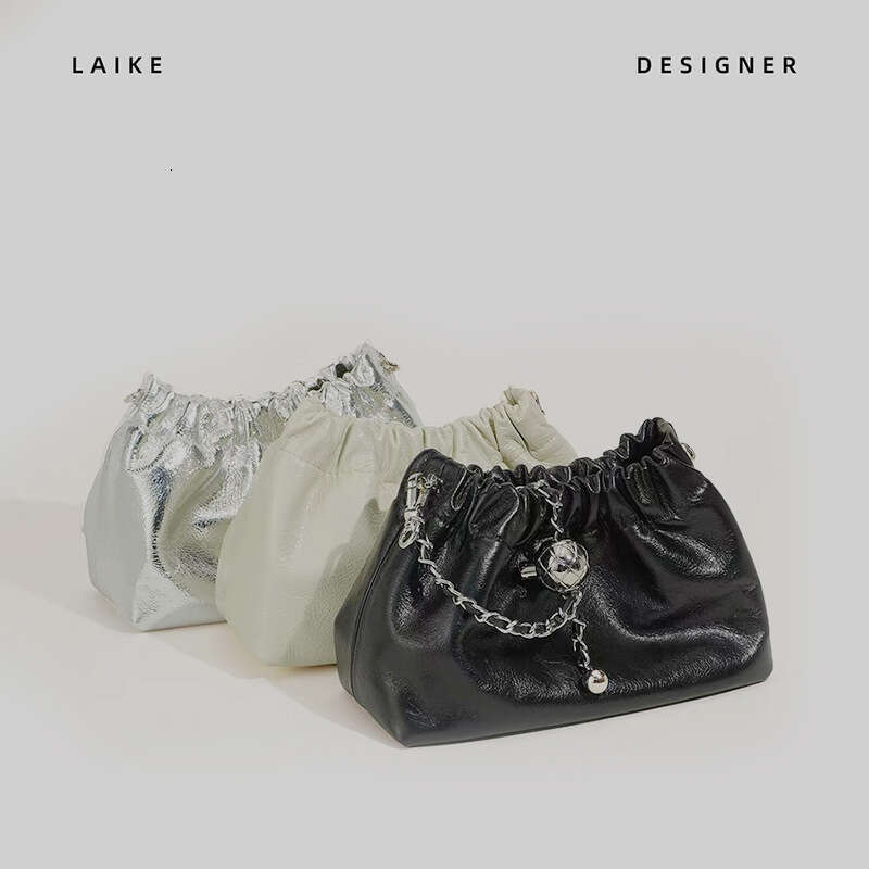 Genuine Leather Women's New High-End Wrinkled Cloud Fashion Versatile Shoulder First Layer Cowhide Simple Crossbody Bag