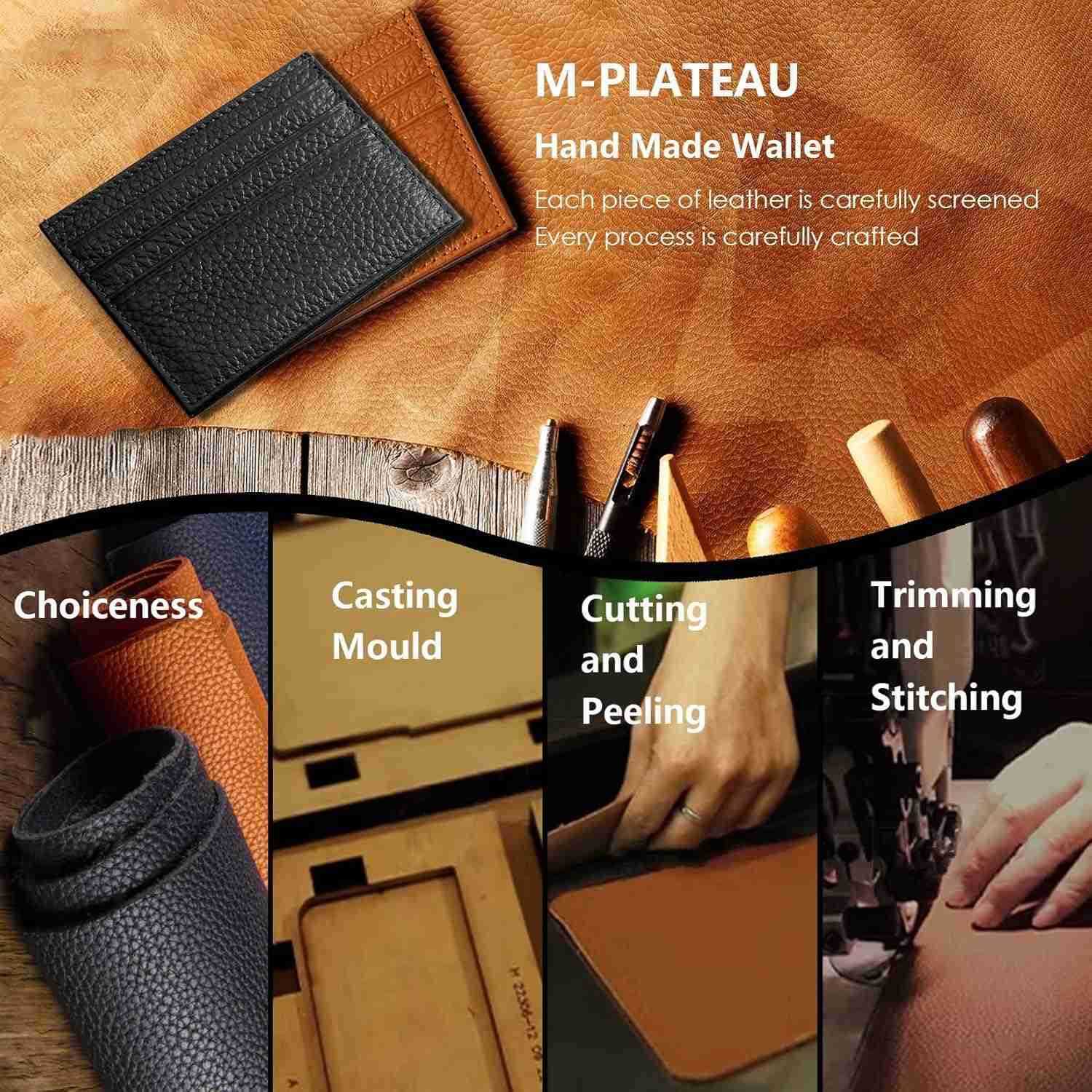 Wallet Super Slim Card Holder Genuine Leather Wallet for Man and Women with 6 Card Slots 1 Pocket Black Z250906