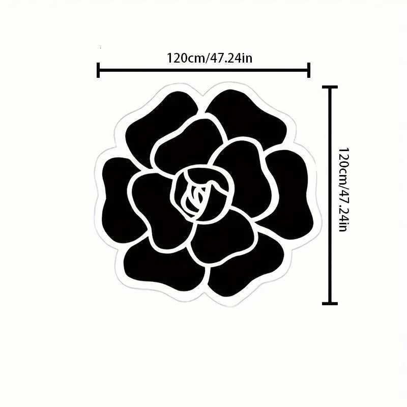 Luxurious 1pcs Floral Carpet Vintage Camellia Shaped Rug for Living Room Sofa Tea Table AntiSlip Floor Mat Home Decor Indoor Use Y251105