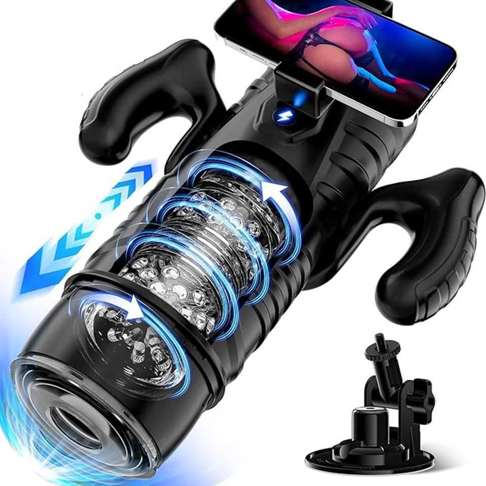 Automatic Telescopic Male Masturbator 7 Thrusting Rotating Modes Pocket Pussy Blowjob Sex Machine Penis Pump Piston Mastubator W250906