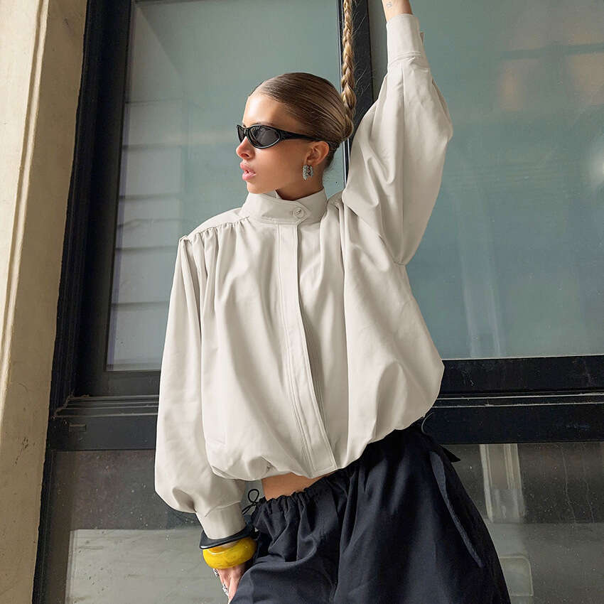 Autumn Winter New High-End Stand Collar Puff Sleeve Jacket For Women, Stylish And Casual Design, Commuting B3