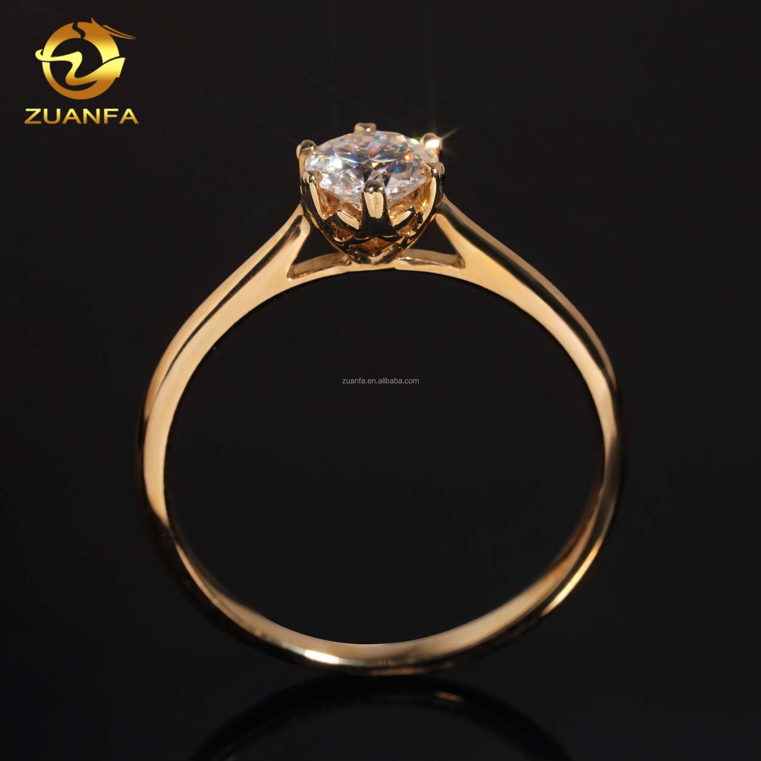 14k Real Gold GRA Certificate Wedding Bridal Jewelry Gorgeous Boutique 05ct D VVS1 Moissanite Diamond Engagement Ring Women