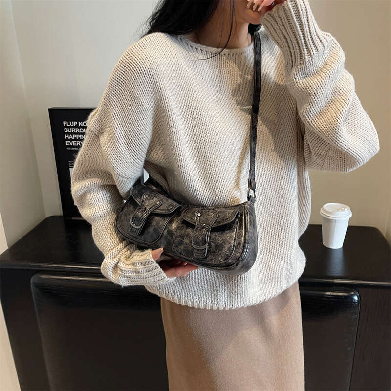 Sweet Cool Motorcycle for Women 2023 New Niche Fashion Single Shoulder Underarm Same Style Women's Bag