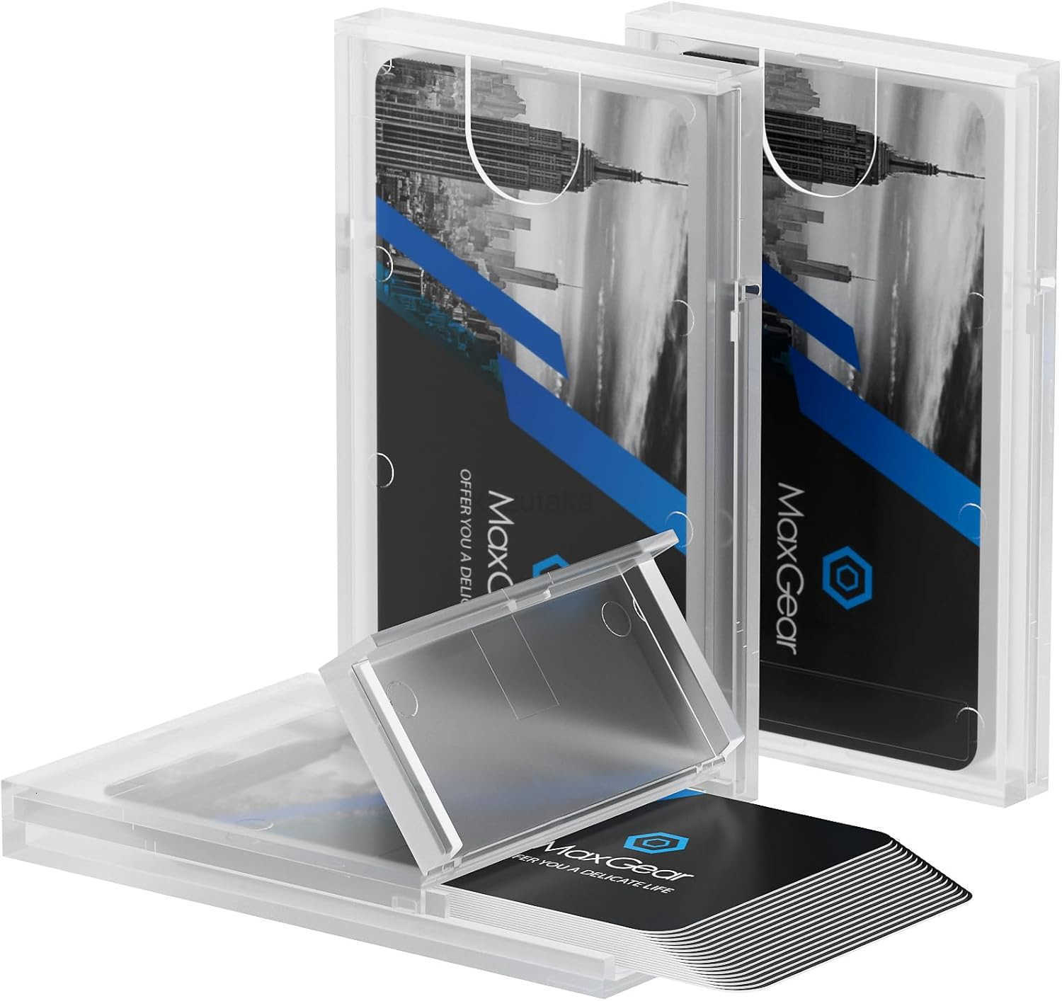 3 Pack Plastic Business Card Holder Clear Card Case for Men Women Slim Professional CARDs Carrier for Business Cards Super Light 39 x 25 x 04 inches Z