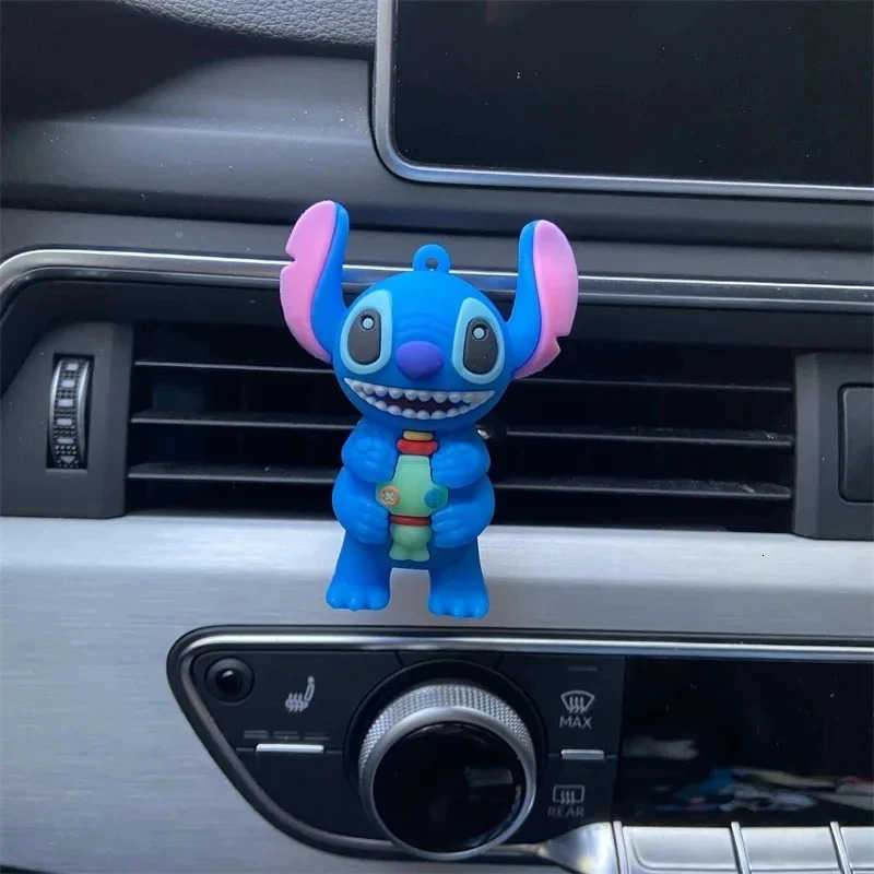 Disney Stitch Car Perfume holder Car Decorate Stitch Anime figure Cartoon Car Perfume Clip Fragrance DiffuserI kid toy gifts H250906