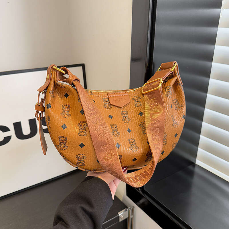 New Hot Designer Bags Hobo Bag Fashion Wide Strap Bag Crescent 2025 New Pattern Commuter Dumpling Bag Single Shoulder Crossbody Bag for Women