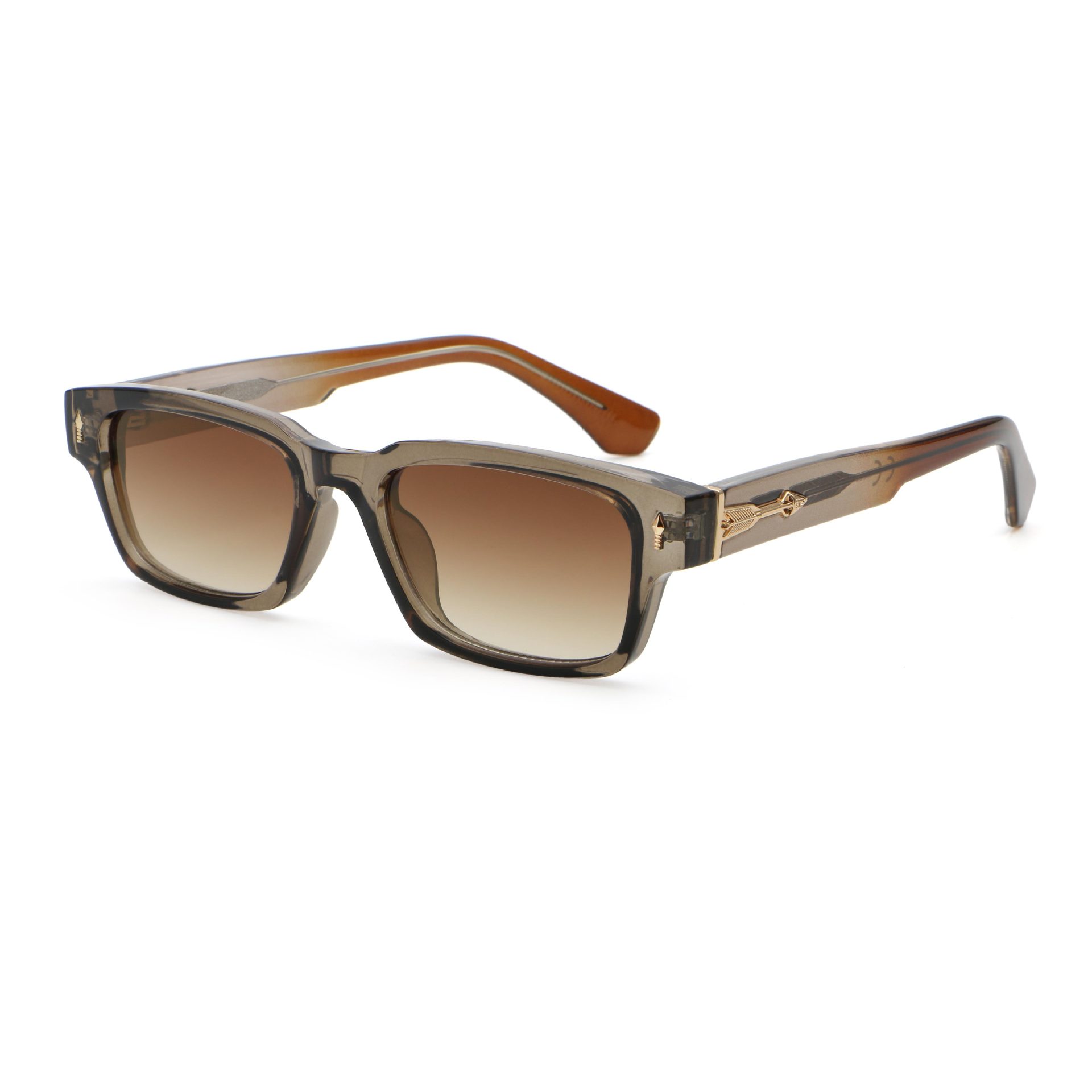 New Square framed Sunglasses with Beige Nails American Retro style High end Unisex Shades in European and American Fashion
