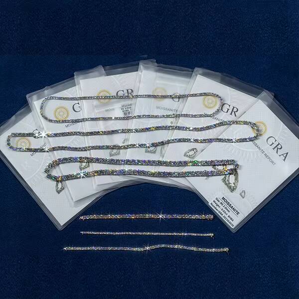 Cheapest Price Hip Hop 925 Silver 2mm 3mm 4mm 5mm 6mm 6.5mm VVS Moissanite Diamond Bracelet Necklace Moissanite Tennis Chain