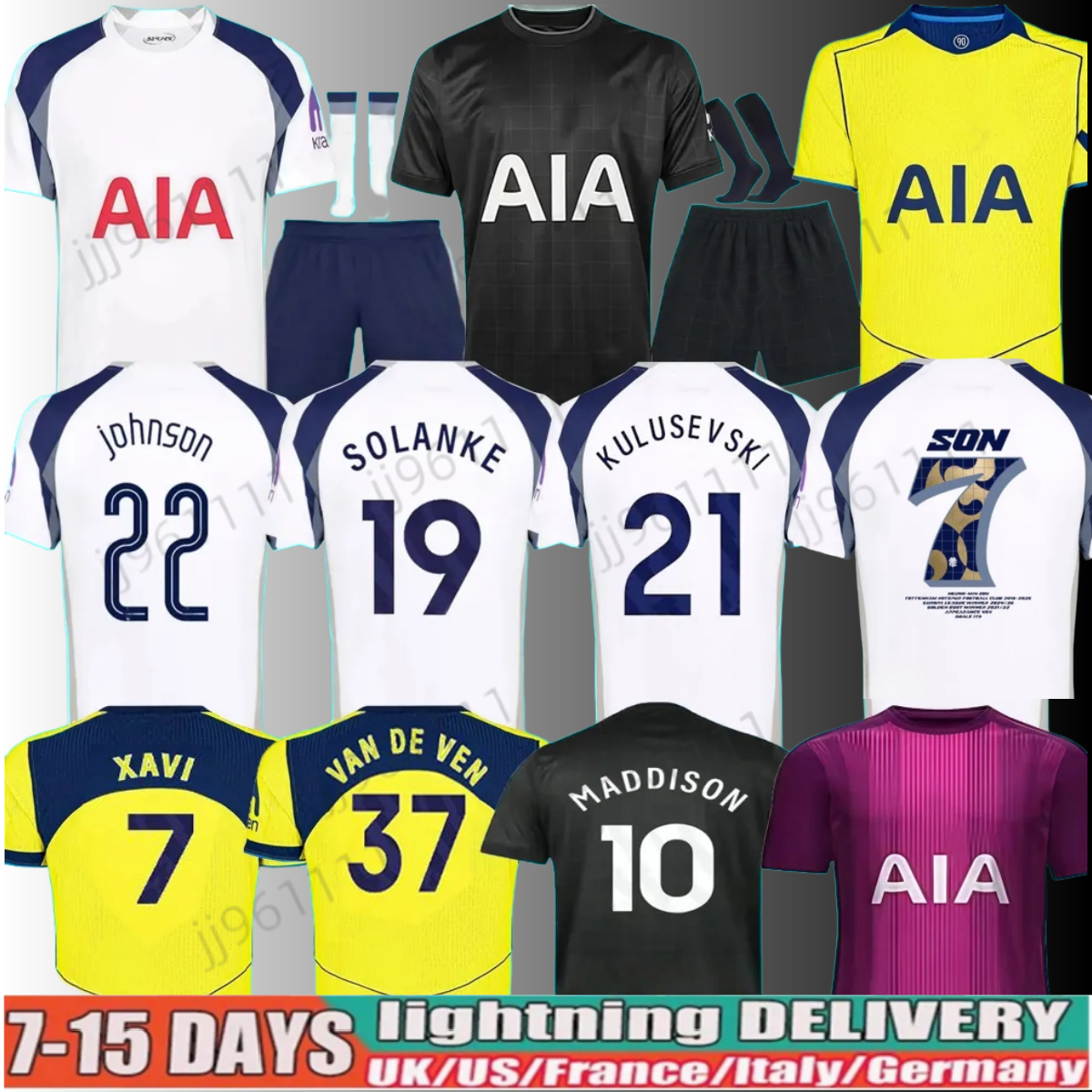 25 26 SON XAVI RICHARLISON FINAL Soccer Jerseys Limited Edition Kudus 2025 2026 J.PALHINHA AWAY Football shirt VICARIO KULUSEVSKI SOLANKE Johnson third Men KIDS kit