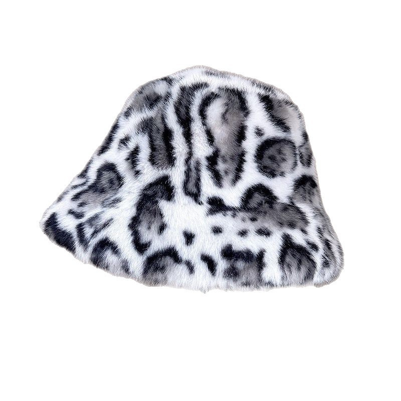Free shipping new classic leopard print fisherman hat womens winter fashion versatile thick fur warm women hat