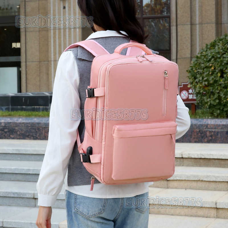 Womens Double Shoulder Laptop Bag Large Capacity Expandable Backpack Business Travel Bag Double Shoulder Bag Student Laptop School Bag H250906