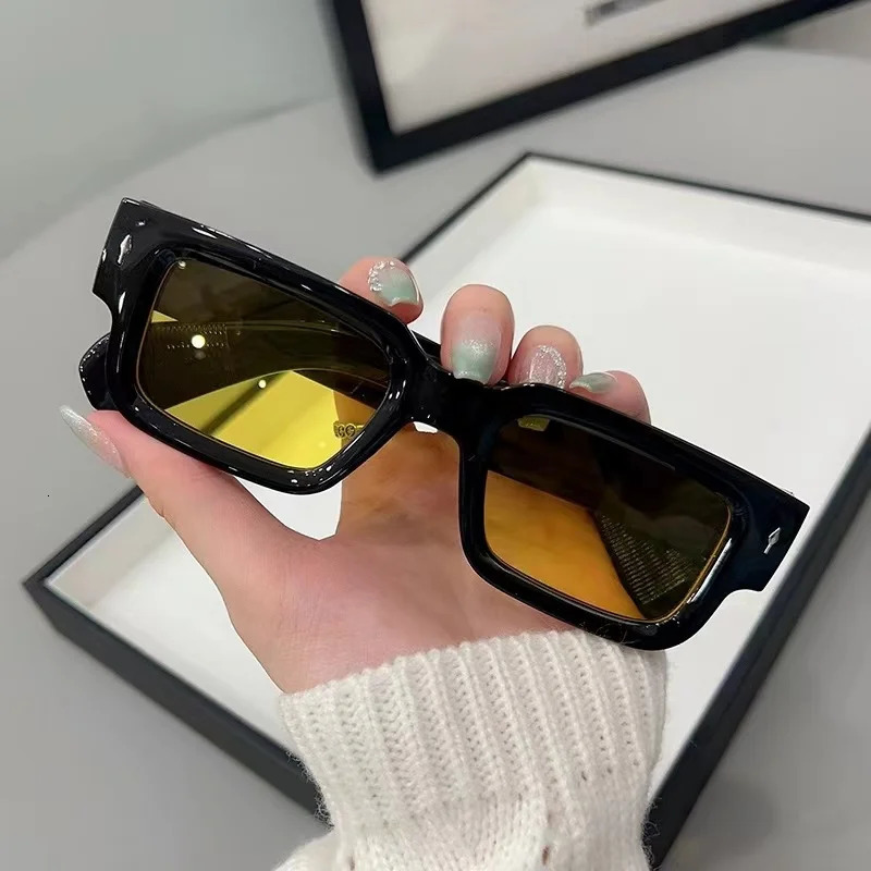 CY5539 Square Sunglasse Men Ocean Color Shades Sun Glasses Female Fashion Rectangle Rivet De Sol 250828