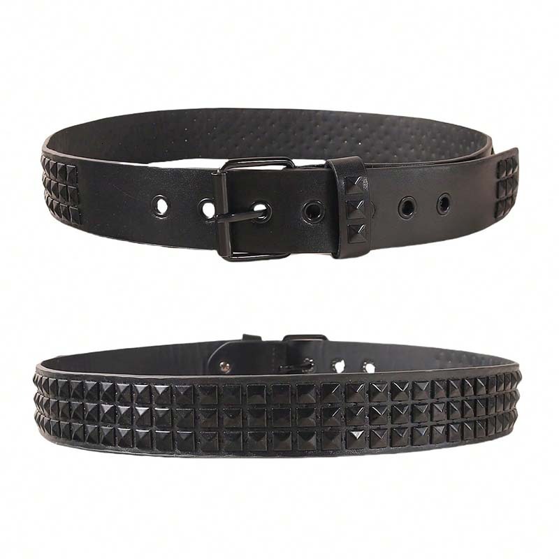 mens belt studded black hot girl punk unisex personality men and women fivepointed star bullet rivet buckle jeans belt designer belt belts for women d