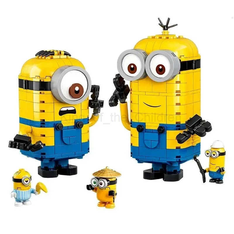 Disney Hot Toys Despicable Me Mini Cute Play Puzzle Built Minion Building Block Brick Compatible 75551 DIY Model Decorations Kids Gift H250925