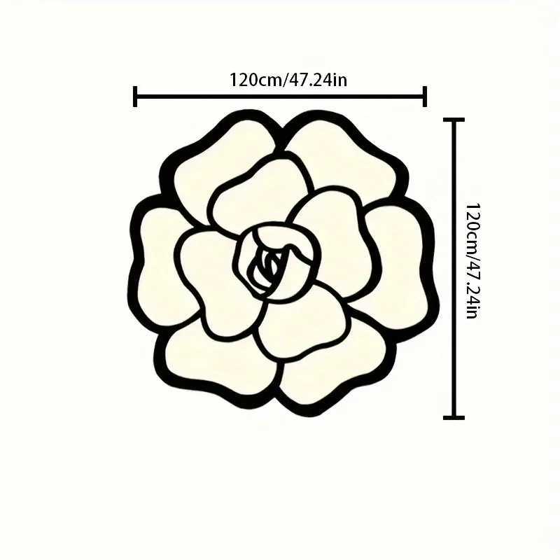 Luxurious 1pcs Floral Carpet Vintage Camellia Shaped Rug for Living Room Sofa Tea Table AntiSlip Floor Mat Home Decor Indoor Use Y251105