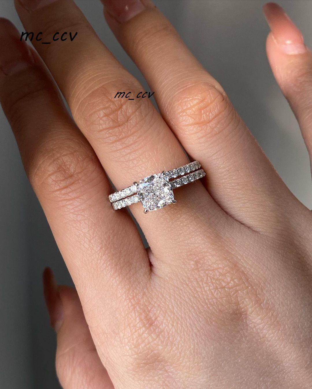 14k 18k Gold Engagement 425mm DEF VVS Cushion Cut Certified Lab Grown Lab Diamond Eternity Diamond Jewelry Ring