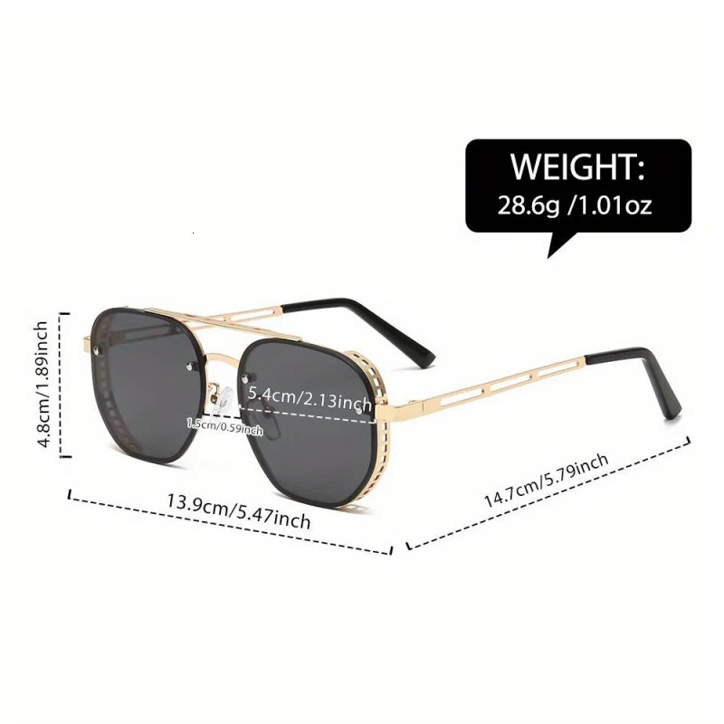 Classic and fashionable doublebeam metal sunglasses highend simple versatile 250828