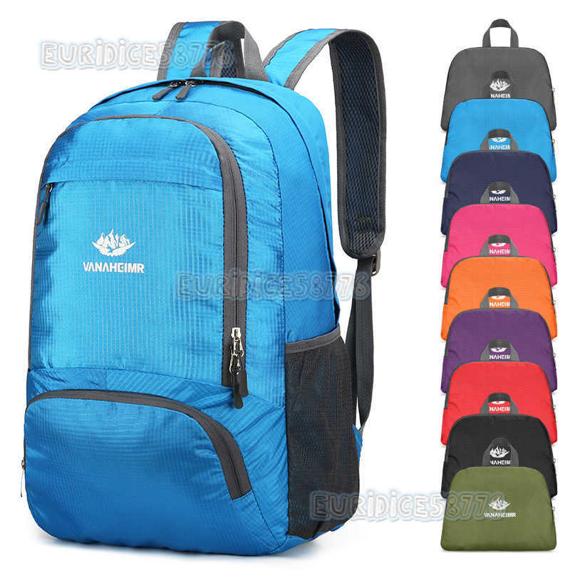 Backpack Large Capacity Suitable for Outdoor Sports Travel Mens and Womens Lightweight Folding Bag Printable Waterproof Backpack H250906