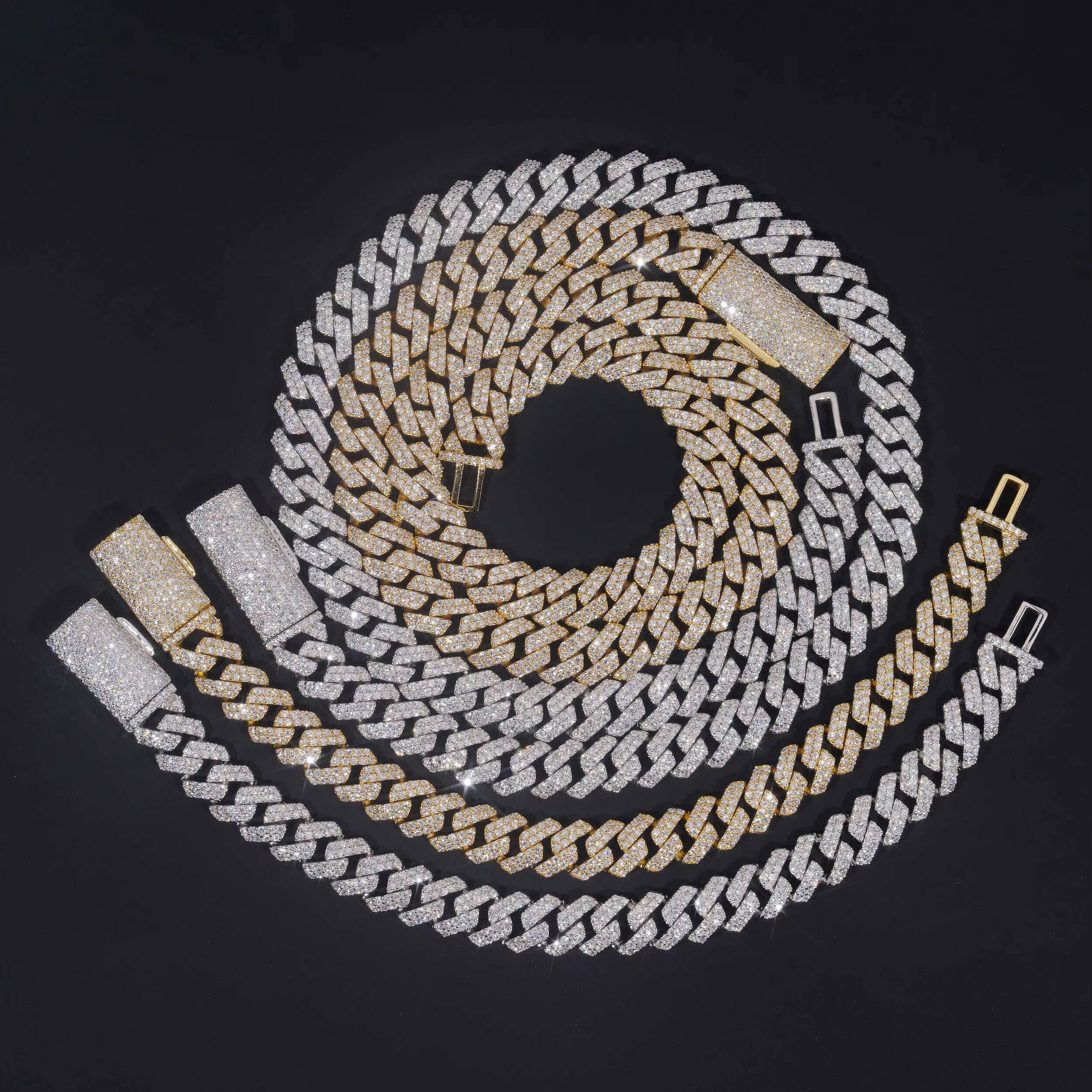 Pass Diamond Tester 10MM Vvs Moissanite Cuban Link Bracelet Men Fast Delivery Hip Hop Style Iced Out Diamond Cuban Chain