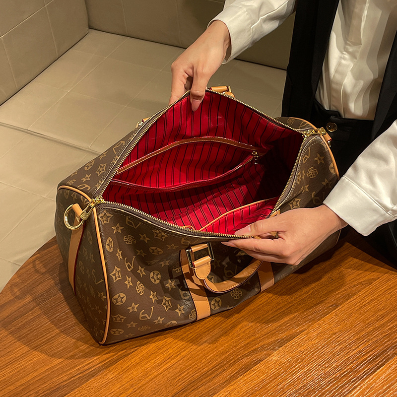 free shipping Travel bag retro printed Boston bag large capacity business travel boarding bag portable travel bag for going out Designer bag