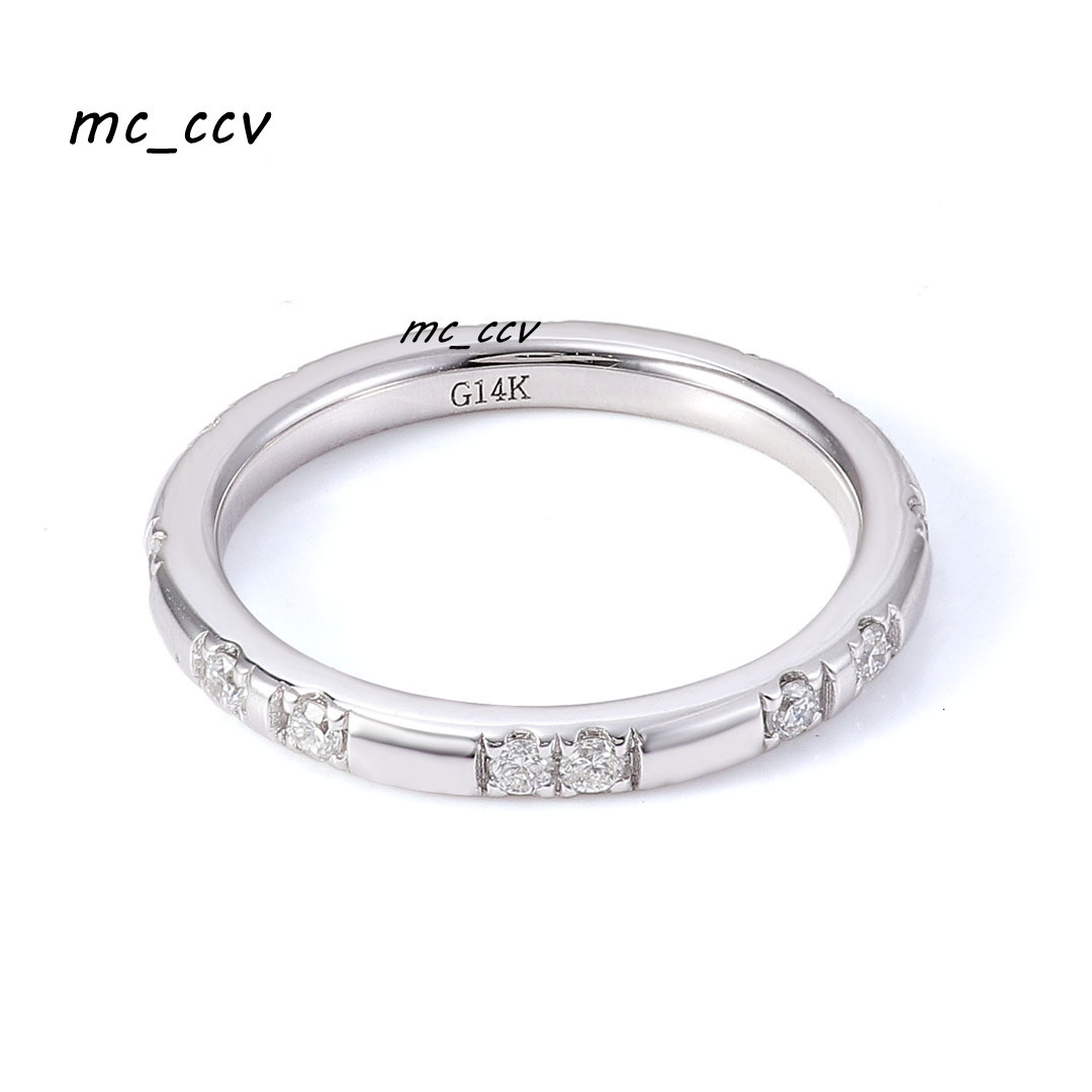 Provence 18k 14k Gold Moissanite Ring Gold Round Lab Created Moissanite Diamond Band Wedding Rings