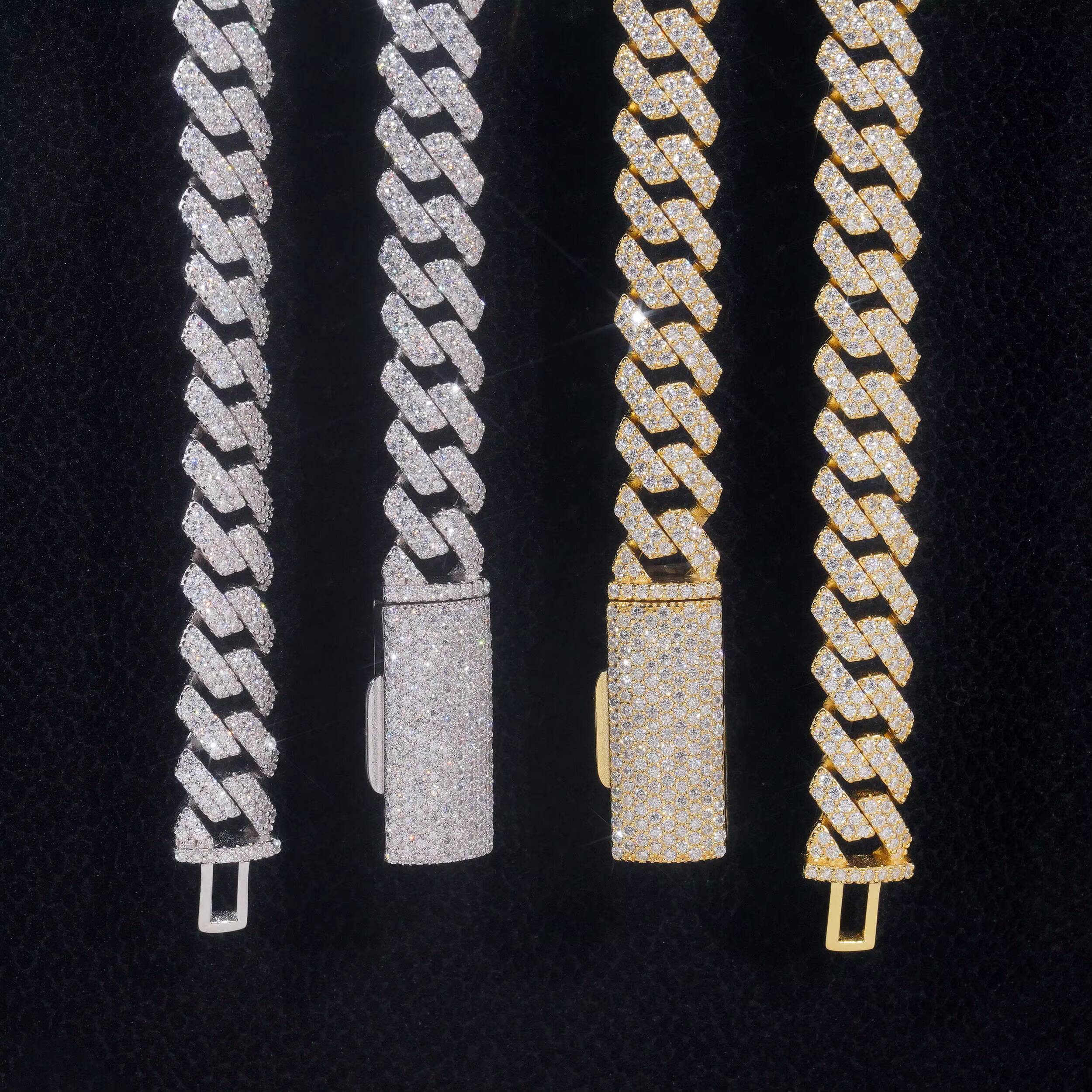 Pass Diamond Tester 10MM Vvs Moissanite Cuban Link Bracelet Men Fast Delivery Hip Hop Style Iced Out Diamond Cuban Chain