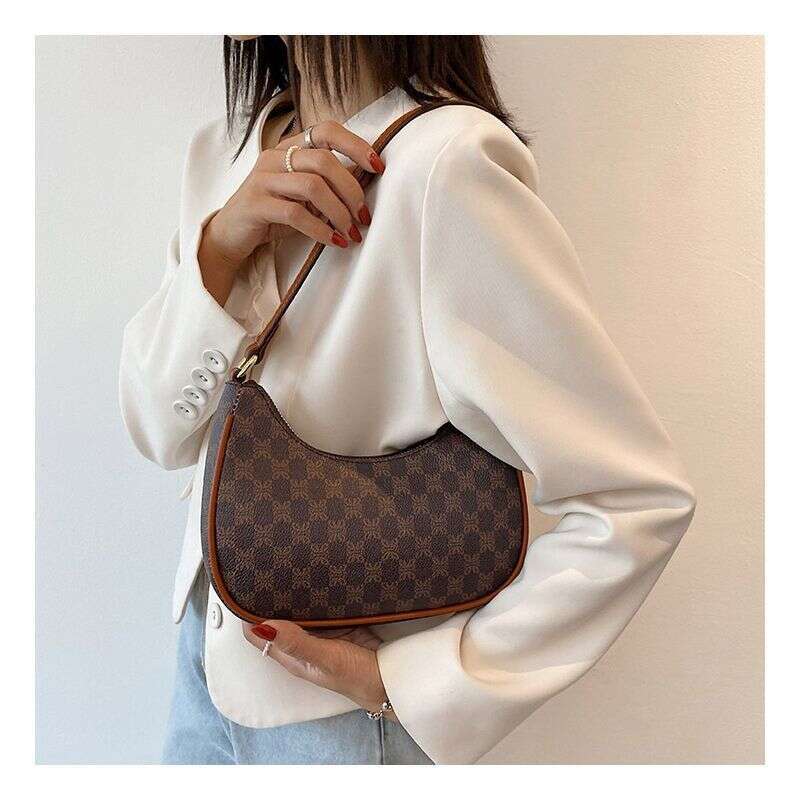 Elegant Ladies' Shoulder Handbag - Sleek Half-Moon Shape