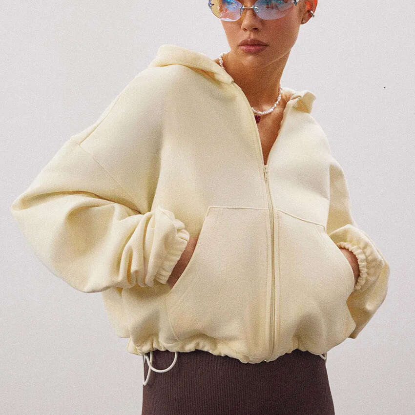 Autumn Winter New Outdoor Sports Loose Cardigan Hooded Sweatshirt For Women With Design Sense And Casual Style Commuting B5