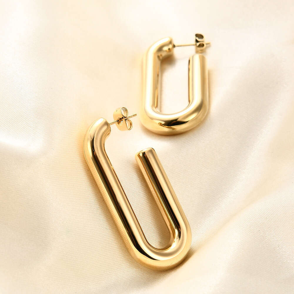 DHpet 2025 Winter: Women's European - American Ins - style Stainless - steel U - shaped Open - end Earrings