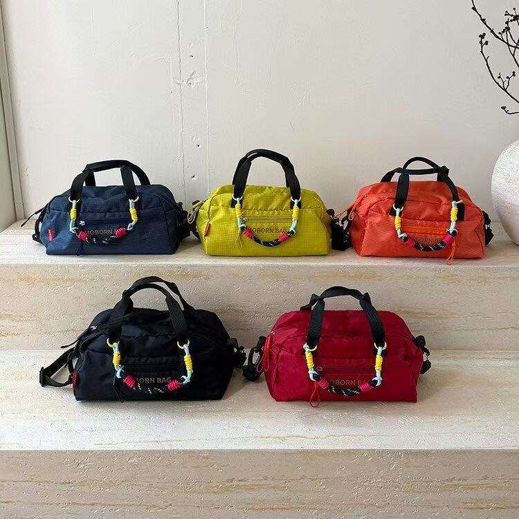 2025 Summer Single Shoulder Crossbody Handbag Fashion Casual Orange Nylon Zipper Backpack