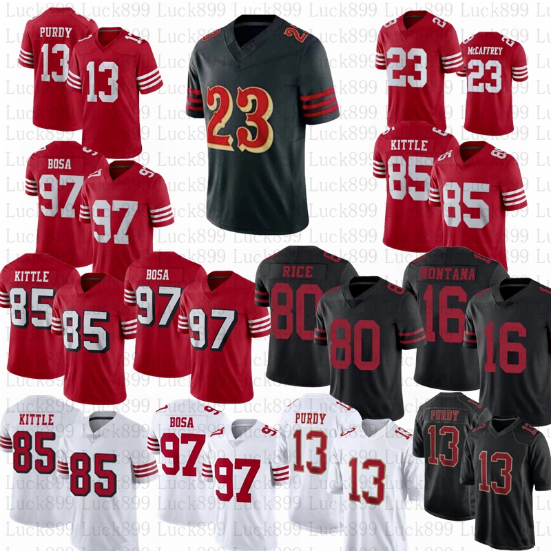 2025 New Brock Purdy Christian McCaffrey Football Jersey Nick Bosa George Kittle Fred Warner Jerry Rice Ricky Pearsall Mykel Williams Jauan Jennings Kyle Juszczyk
