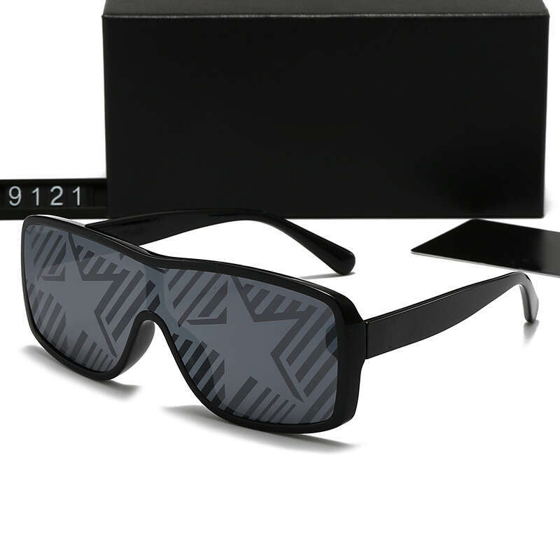 New Large Frame One-piece Trendy Internet Celebrity Street Photography Sunshade Sunglasses Fashionable Personality Women's Glasses 9121 945