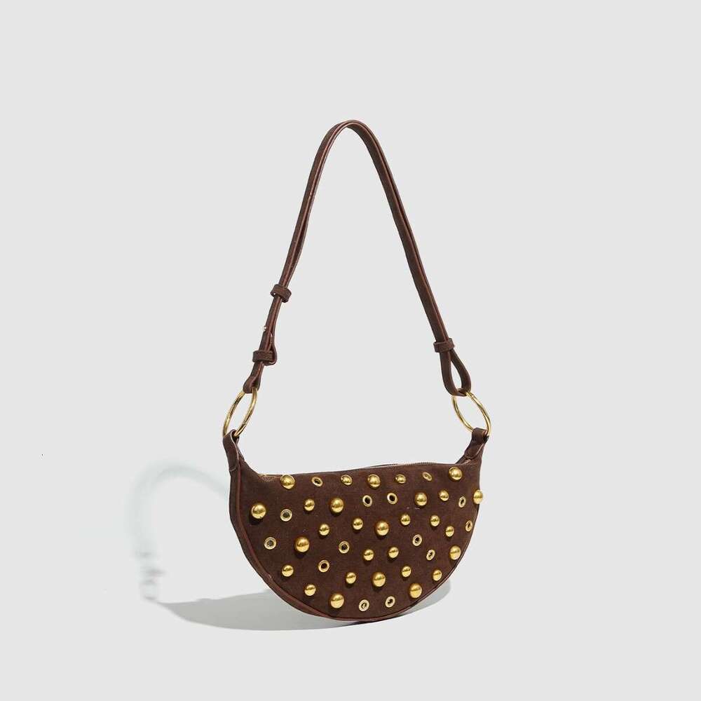 Trendy Punk Style Eyelet Mushroom Stud Single Shoulder Crossbody Bag for Women