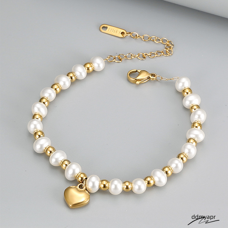 Korean Creative Fashion Sweet Minority Design Ddmydec Personalized Love Pearl Bracelet Casual Women Steel Jewelry 250710