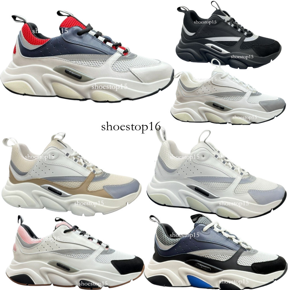 designer shoe diorb22 Lightweight Thick-Soled Height-Increasing Dad Shoes Color-Block Sneakers Casual Men's Shoes Women's Shoes Breathable Lace-Up Flats 192