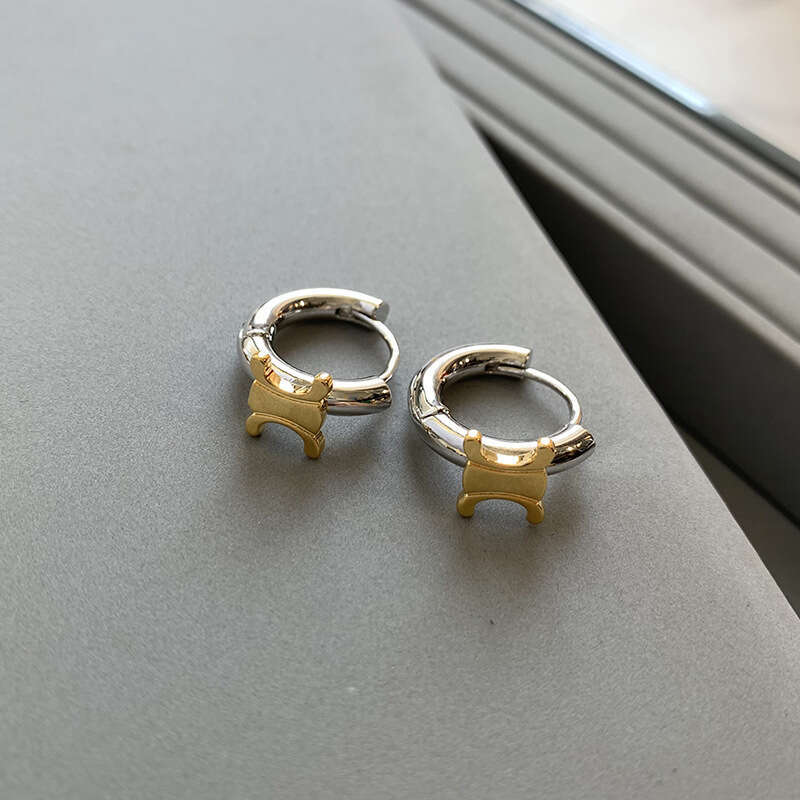 DH collections 2025 Summer: Women's French inspired Retro Arch themed Metal Earrings