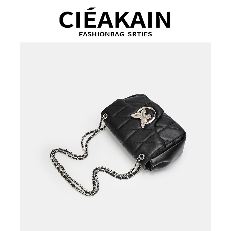 Designer new shoulder diagonal cross fashion hundred build rhombic chain lock bag