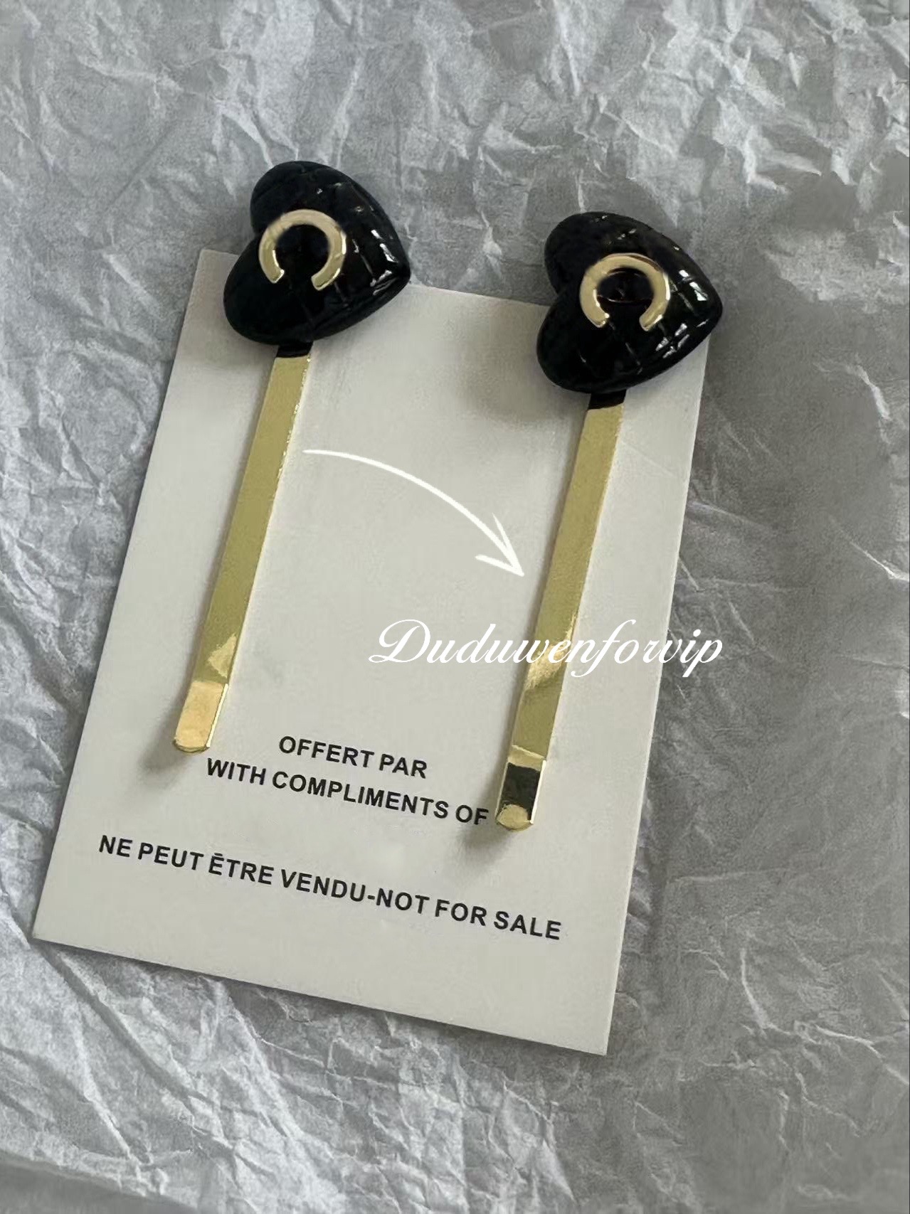 Cassical bobby pin C Collection Cute heart-shaped Hair Clips with card 8X2CM party gift