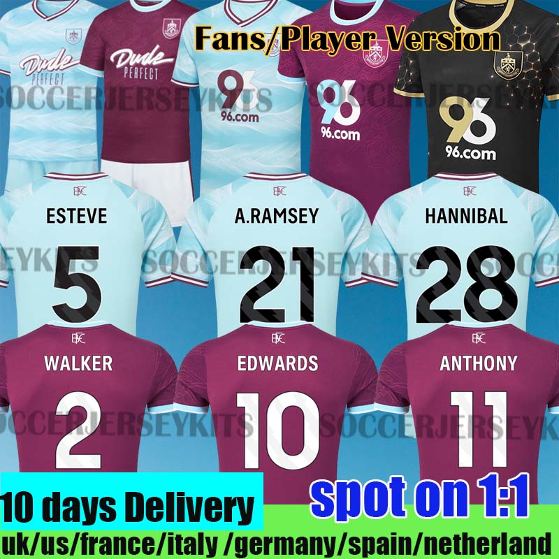 25 26 Clarets 3rd Burn ley soccer jerseys BROWNHILL FLEMMING ANTHONY BURN FC FOSTER EDWARDS SARMIENTO KOLEOSHO LAURENT HANNIBAL Men Kids Kits sets socks football