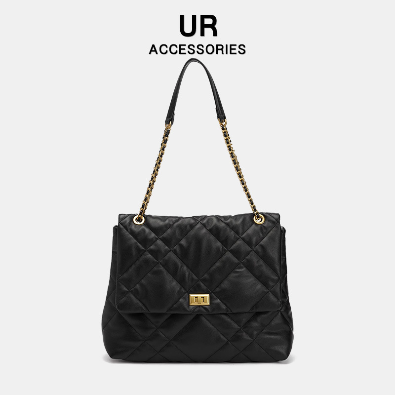 2025 Spring New Light Dia Grid Single Shoulder Crossbody For Work And Commuting, Grand Women's Bag