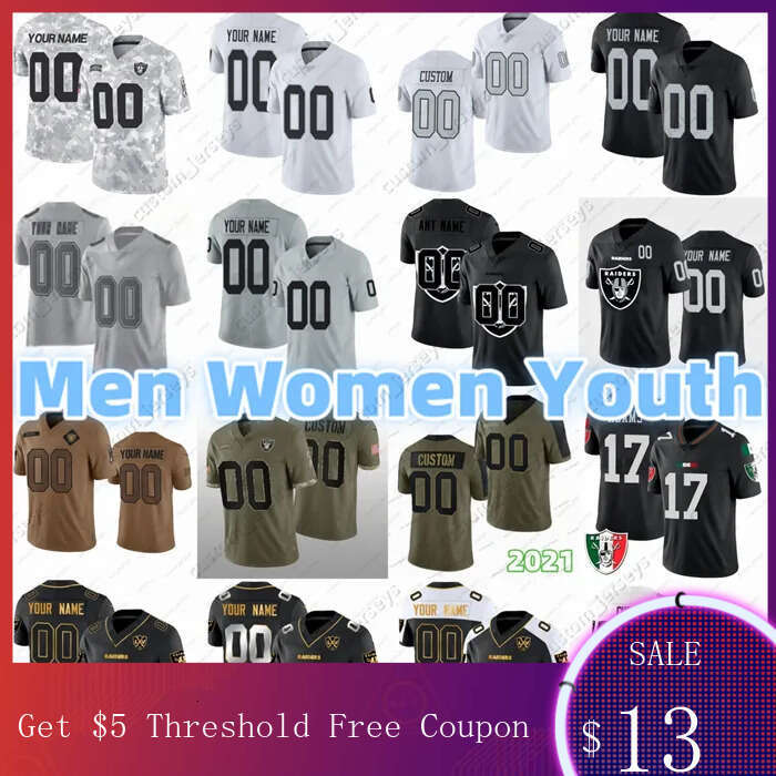 Davante Adams Daniel Carlson Bo Jacon Jakobi Meyers Divine Deablo Maxx Crosby Raider Michael Mayer Nate Hobbs Tre Tucker Robert Spillane Football Jersey