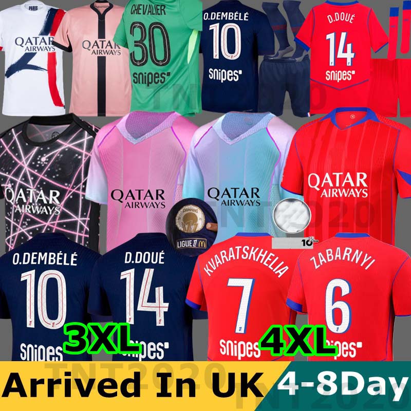 3XL 4XL Maillot fourth Soccer Jerseys DEMBELE HAKIMI 25 26 enfants 2025 football shirts Men kits kids ZABARNYI uniforms VITINHA BARCOLA doue JOAO NEVES final Mayulu 9