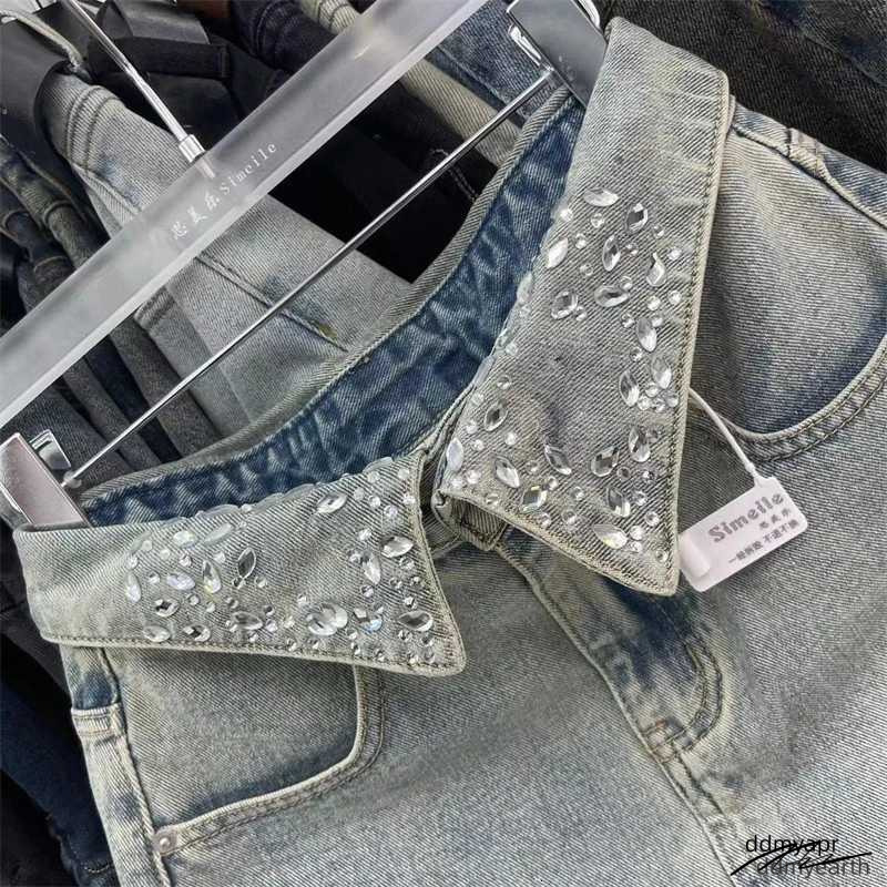 Cool Collar Rhine Shorts ddmyearth Womens Jeans Skirt 2024 Summer New Hot Girl High Waist Light Blue Denim A-Line Skiingxj250320 ddmyearth ddmyearth d