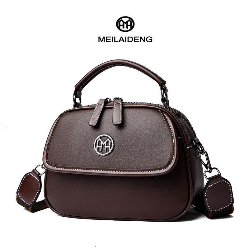 Meylaiden Simple Large Capacity Soft Leather Handbag Women, Casual Versatile Wide Strap Single Shoulder Crossbody Bag for Women