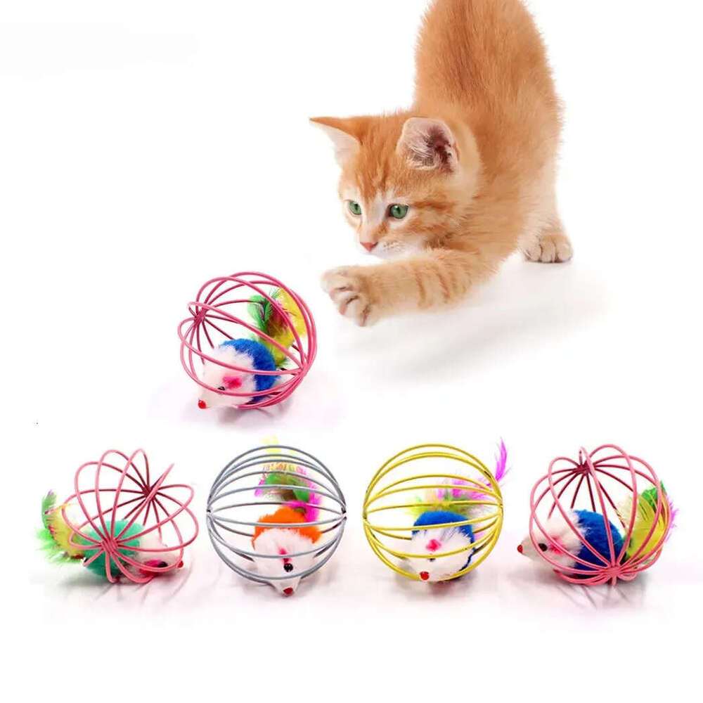 1pc Stick Feather Wand With Bell Mouse Cage Toys Plastic Artificial Colorful Cat Teaser Toy Pet Supplies Random Color Free shipping